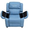 Picture of Personalized Deluxe Light Blue Vinyl Kids Recliner