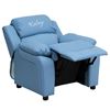 Picture of Personalized Deluxe Light Blue Vinyl Kids Recliner