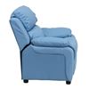 Picture of Personalized Deluxe Light Blue Vinyl Kids Recliner