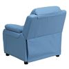 Picture of Personalized Deluxe Light Blue Vinyl Kids Recliner