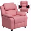 Picture of Deluxe Padded Contemporary Pink Kids Recliner *D
