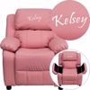 Picture of Personalized Deluxe Pink Vinyl Kids Recliner *D