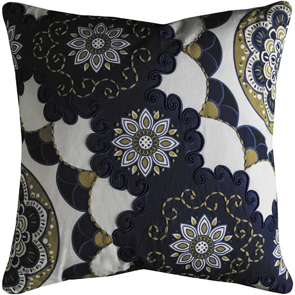 Picture of 20x20 Blue Floral Decorative Pillow *P