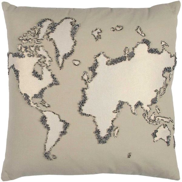 Picture of 20x20 World Map Decorative Pillow *P