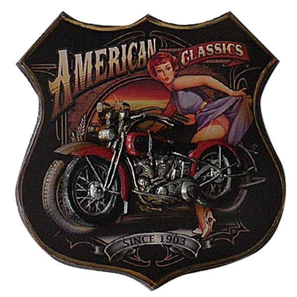 Picture of WOOD MOTORCYCLE SIGN 