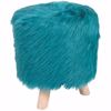 Picture of Boho Teal Faux Fur Ottoman *P