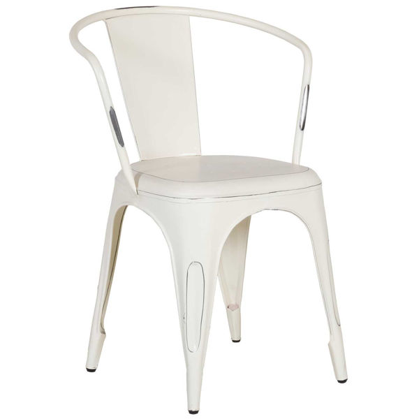 Picture of Vintage White Retro Cafe Arm Chair