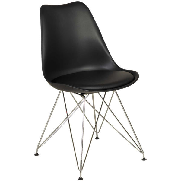 Picture of Aksel Molded Chair with Padded Seat, Black