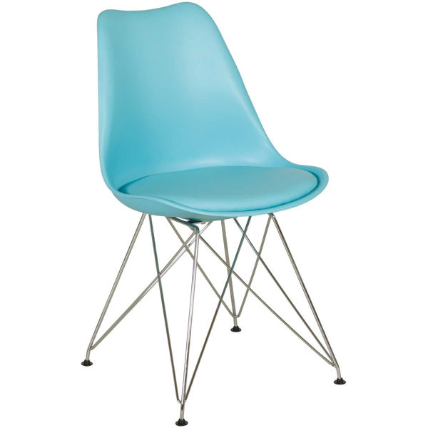 Picture of Aksel Molded Chair with Padded Seat, Blue