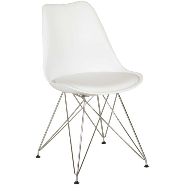 Picture of Aksel Molded Chair with Padded Seat, White