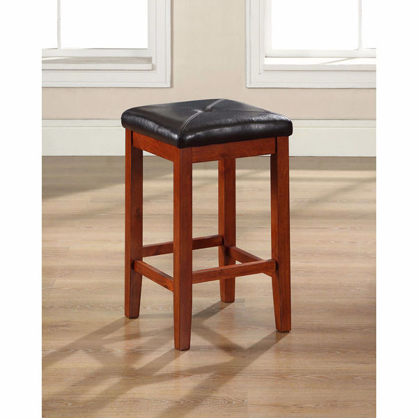 Picture of Upholstered Saddle Stool, 2-Piece, Cherry *D