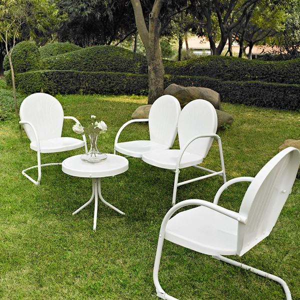Picture of Griffith 4-Piece Metal Outdoor Set, White *D