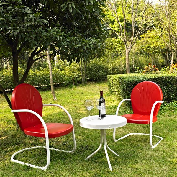 Picture of Griffith 3-Piece Metal Outdoor Set, Red *D