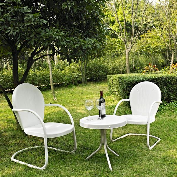 Picture of Griffith 3-Piece Metal Outdoor Set, White *D