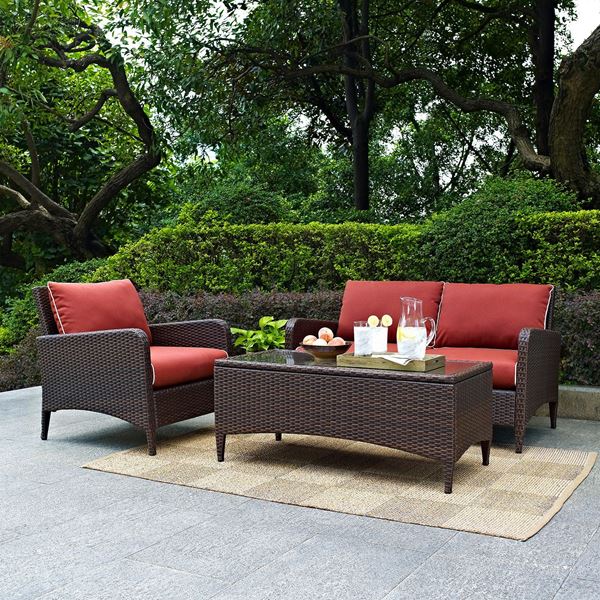 Picture of Kiawah 3-Piece Outdoor Seating Set, Brown *D