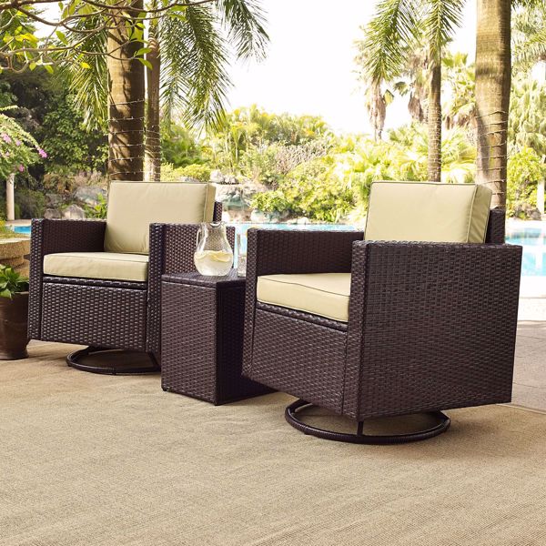Picture of Palm Harbor 3-Piece Outdoor Set, Brown *D