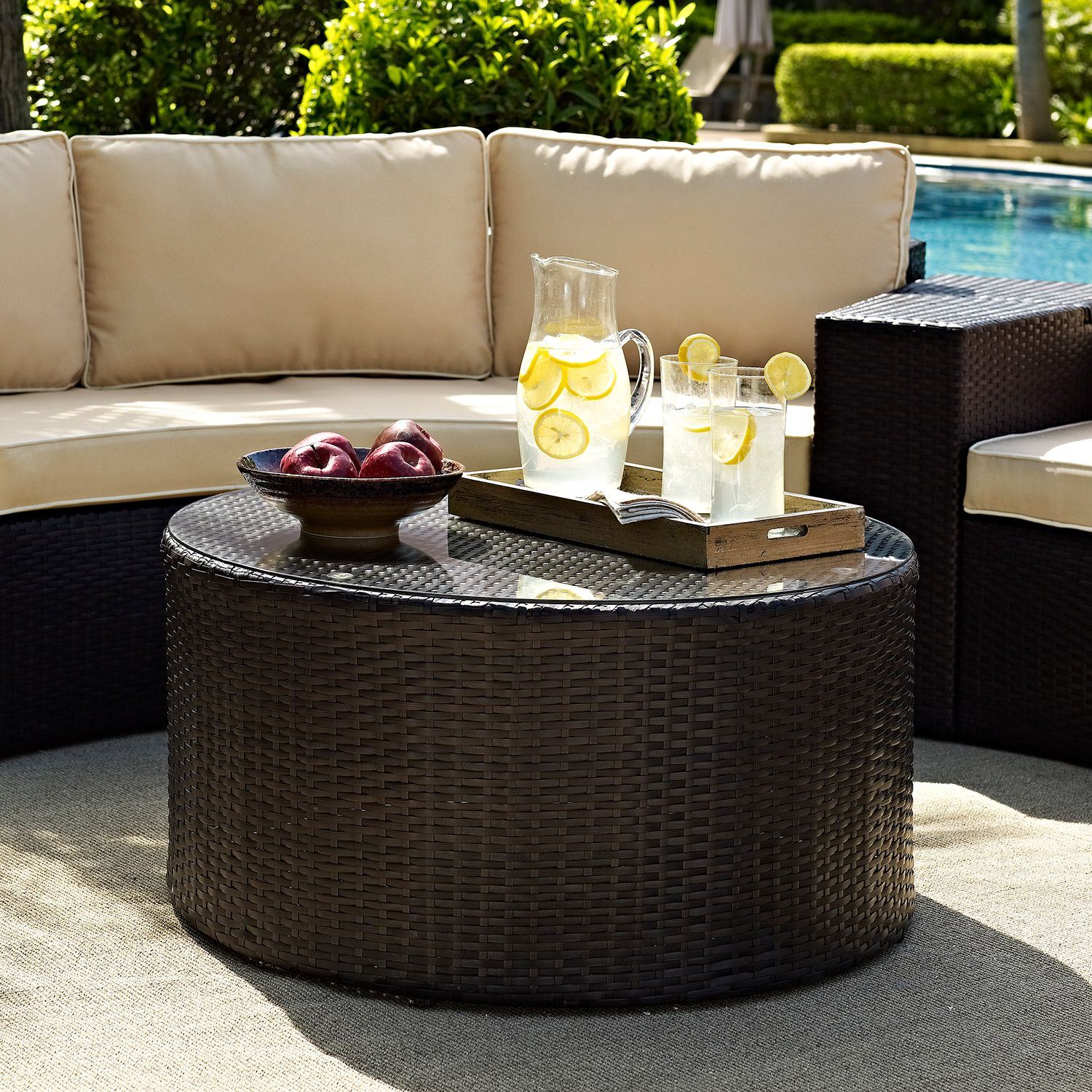 Catalina Outdoor Coffee Table, Brown *D CO7121BR