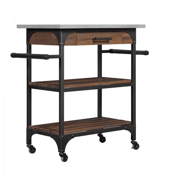 Picture of Caraway Kitchen Cart with Stainless Steel Top *D