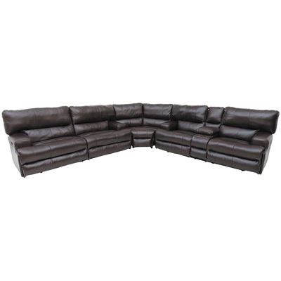 Picture of Chocolate Italian Leather 3PC PWR Motion Sectional
