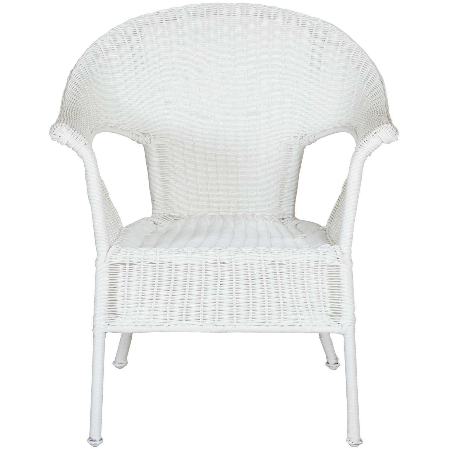 Resin Wicker Arm Chair in White CW-12282-WHT | Chi Wing | AFW.com