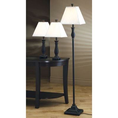Picture of 3 Pc Lamp Set, Black/Gold *D