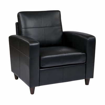 Picture of Black Bonded Leather Club Chair *D
