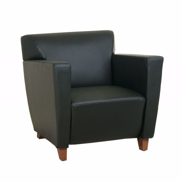 Picture of Black Bonded Leather Club Chair *D