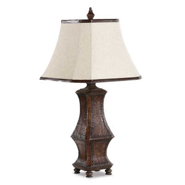 Picture of Leather Table Lamp W/Bell Shade