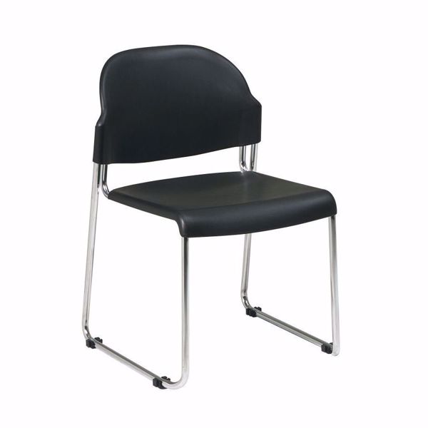 Picture of Black Plastic Stacking Chair, 2-Pack *D