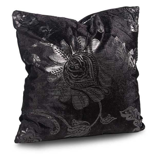 Picture of 18x18 Black & Silver Floral Pillow *P