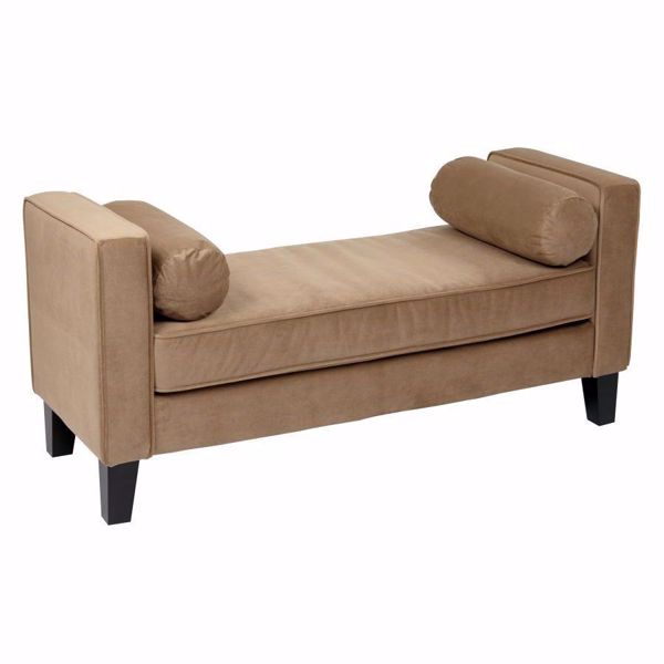 Picture of Curves Coffee Velvet Bench *D