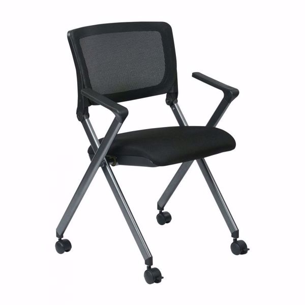 Picture of Breathable Mesh Back Black Seat Fold Chair, 2-Pack *D
