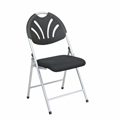 Picture of Black Fan Back Fabric Seat Folding Chair 4 Pack *D