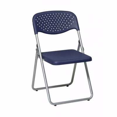 Picture of Blue Plastic Seat and Back Folding Chair, 4-Pack *D