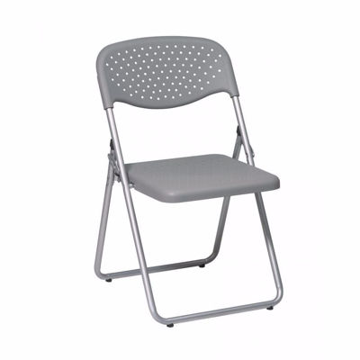 Picture of Grey Plastic Seat and Back Folding Chair 4 Pack