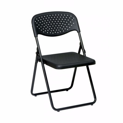 Picture of Black Plastic Seat and Back Folding Chair 4 Pack