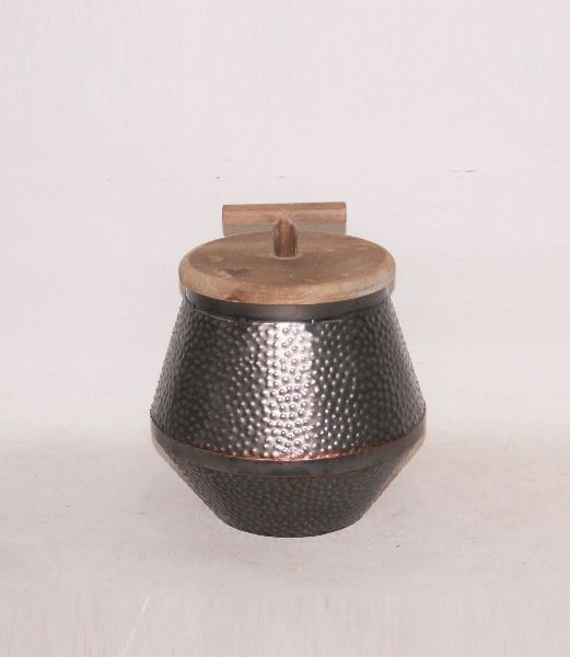 Picture of Metal W Wood Top Container
