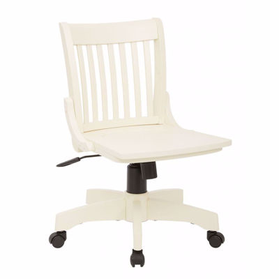 Picture of Armless White Wood Office Chair *D
