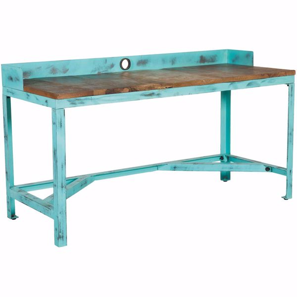 Picture of Vintage Industrial Writing Desk, Blue