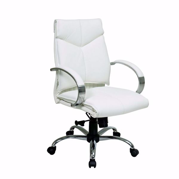 Picture of White Leather Office Chair *D