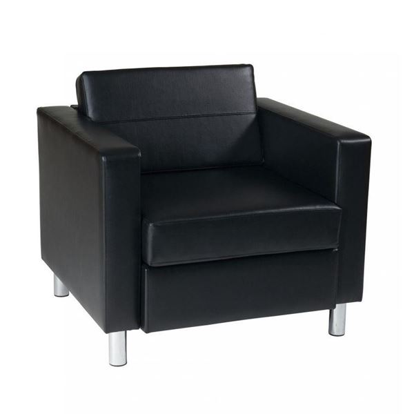 Picture of Pacific Black Leather Armchair *D