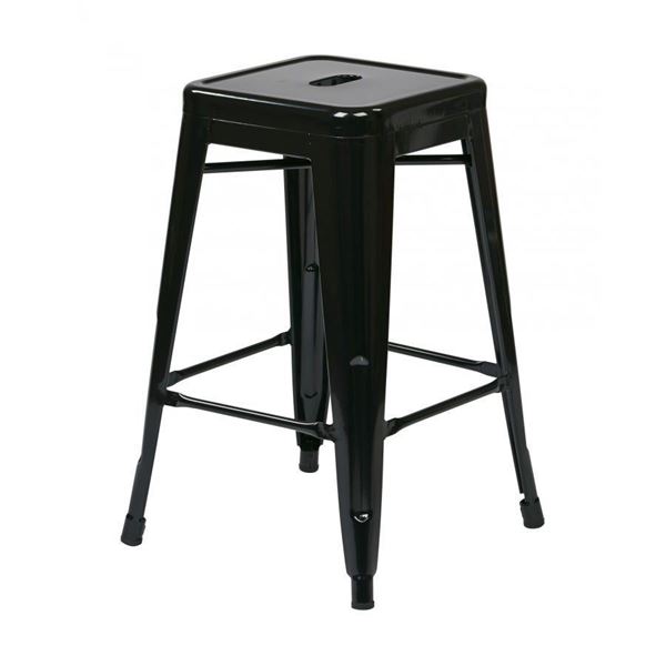 Picture of 24-Inch Mtl Black Backless Stool, 4-Pack *D