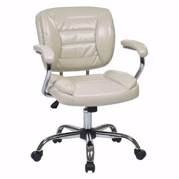 Picture of Cream Faux Leather Off Chair *D