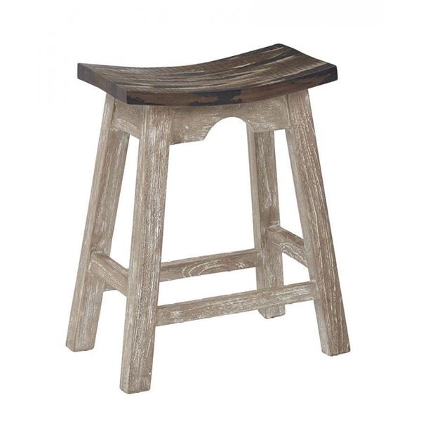 Picture of 24-Inch Rustic Brown Saddle Stool *D