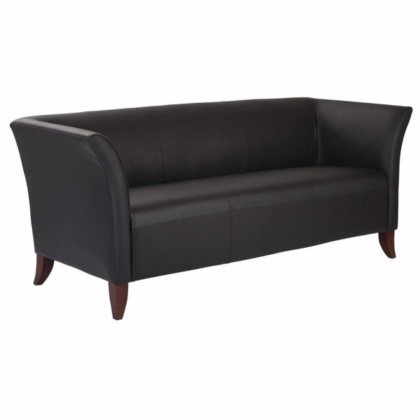 Picture of Black Faux Leather Sofa *D