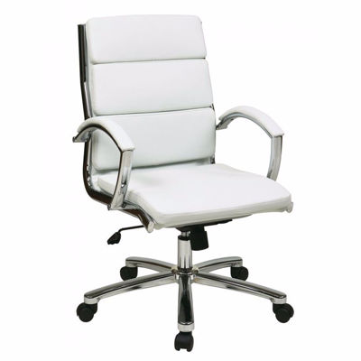 Picture of Mid Back Executive White Faux Leather Chair *D