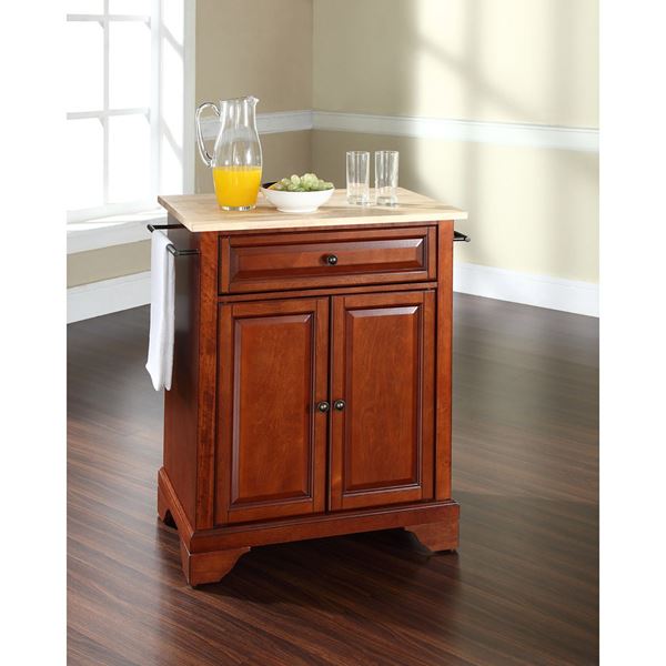 Picture of Lafayette Wood Top Kitchen Cart, Cherry *D