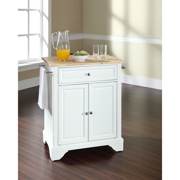 Picture of Lafayette Wood Top Kitchen Cart, White *D