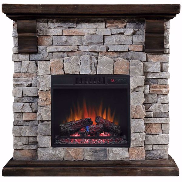 Picture of Pioneer Stone Fireplace with Insert
