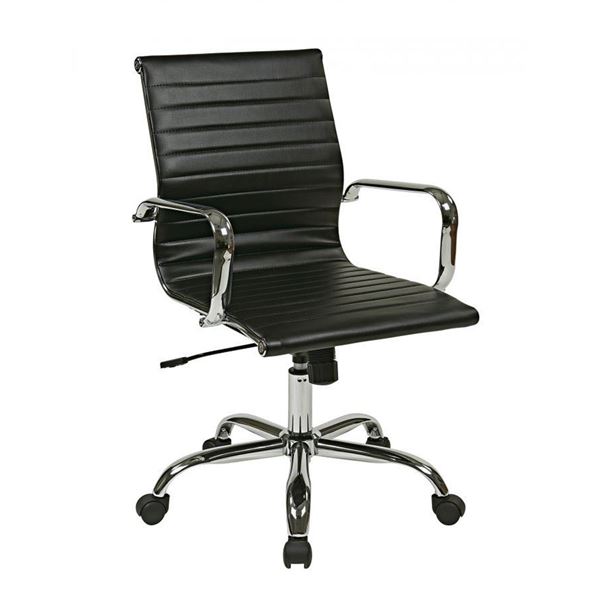 Picture of Thick Padded Black Faux Leather Office Chair FL3836C-U6 *D